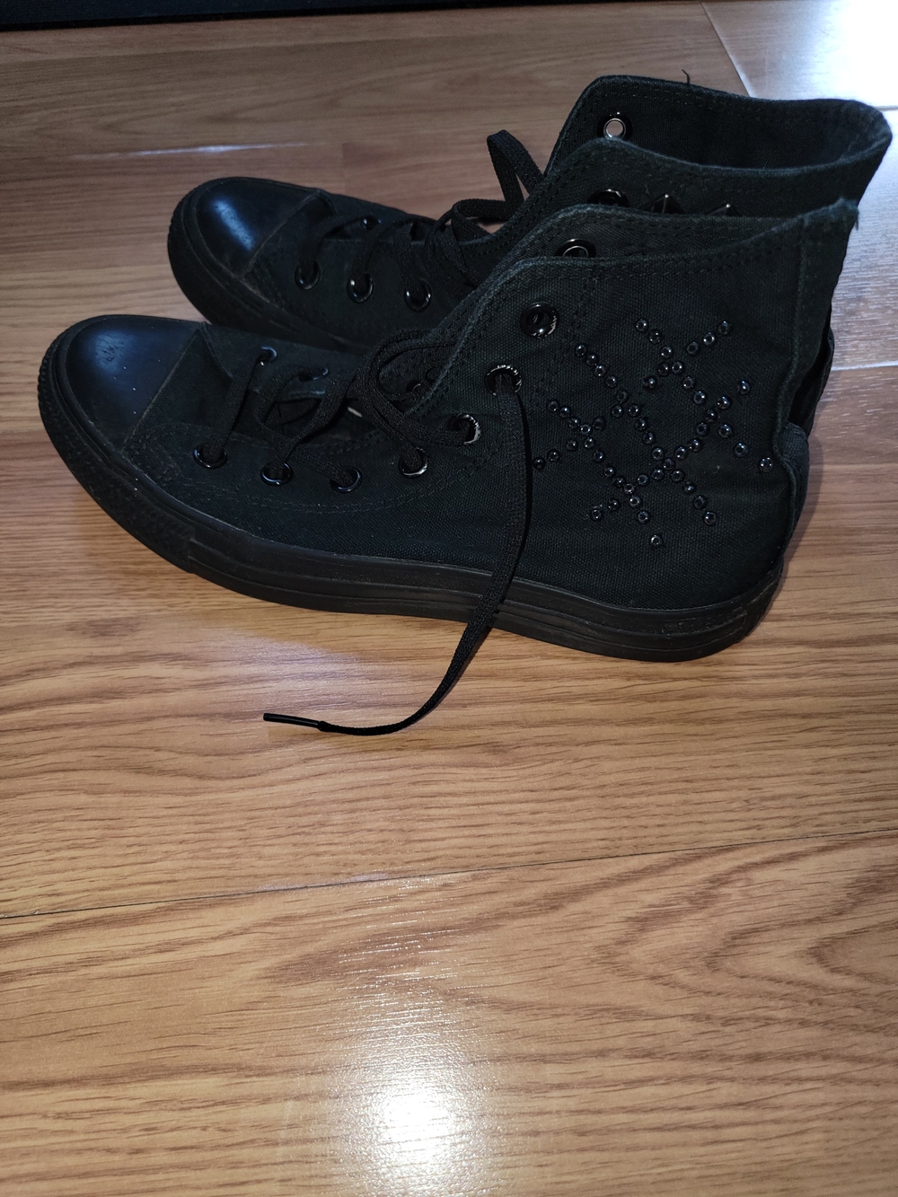 Converse Black High-Top Sneakers with Stud Accent